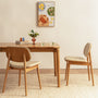 Lando Leather Dining Chair - Almond / Oak