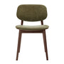Lando Fabric Dining Chair - Olive Moss / Walnut