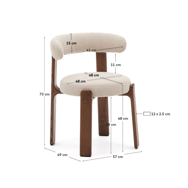 Beige / Ash Wood Walnut Finish
