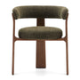 Granite 3 Legged Dining Chair - Green / Ash Stained Walnut