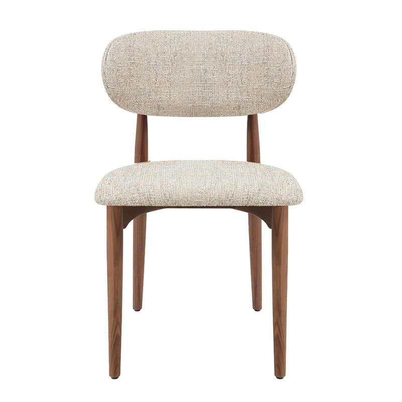 Cream Textured Weave / Walnut