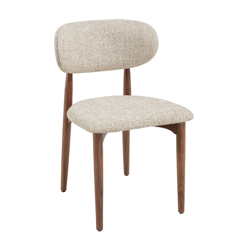 Cream Textured Weave / Walnut