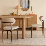 Cream Textured Weave / Walnut