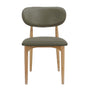 Aria Leather Dining Chair - Olive Green / Ash