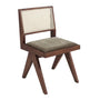 Cuba Fabric Dining Chair - Moss Textured Weave / Walnut