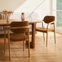Hubert Fabric Dining Chair - Caramel Textured Weave / Ash