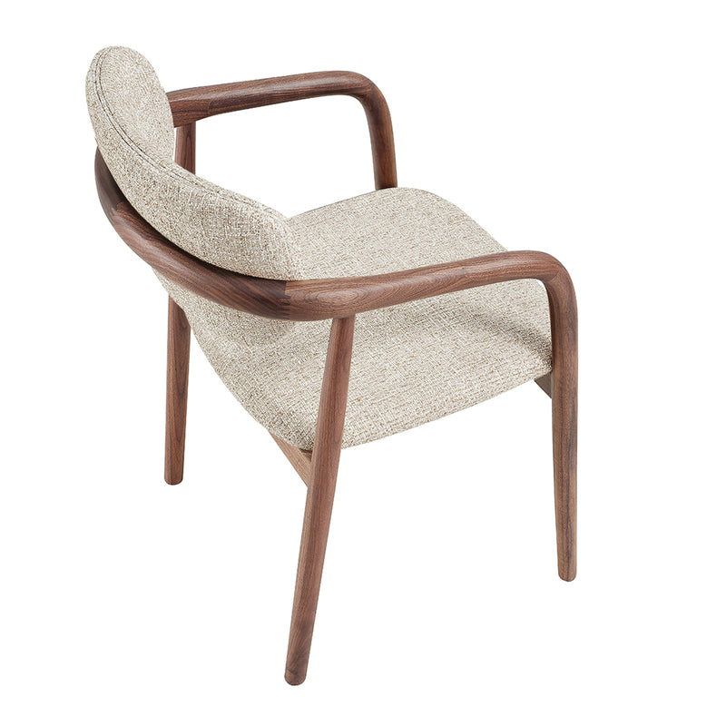 Cream Textured Weave / Walnut