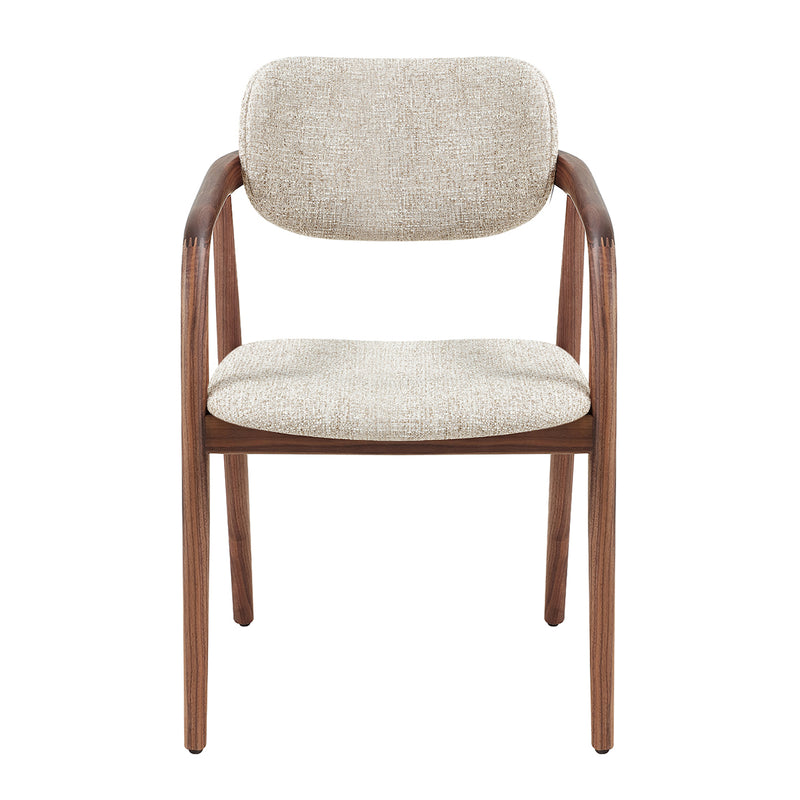 Cream Textured Weave / Walnut
