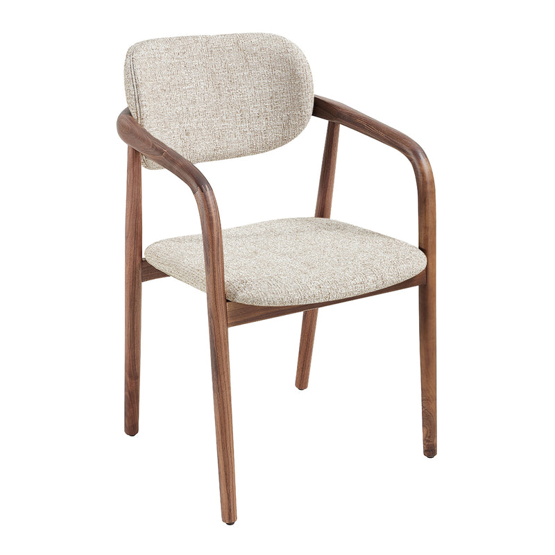 Cream Textured Weave / Walnut