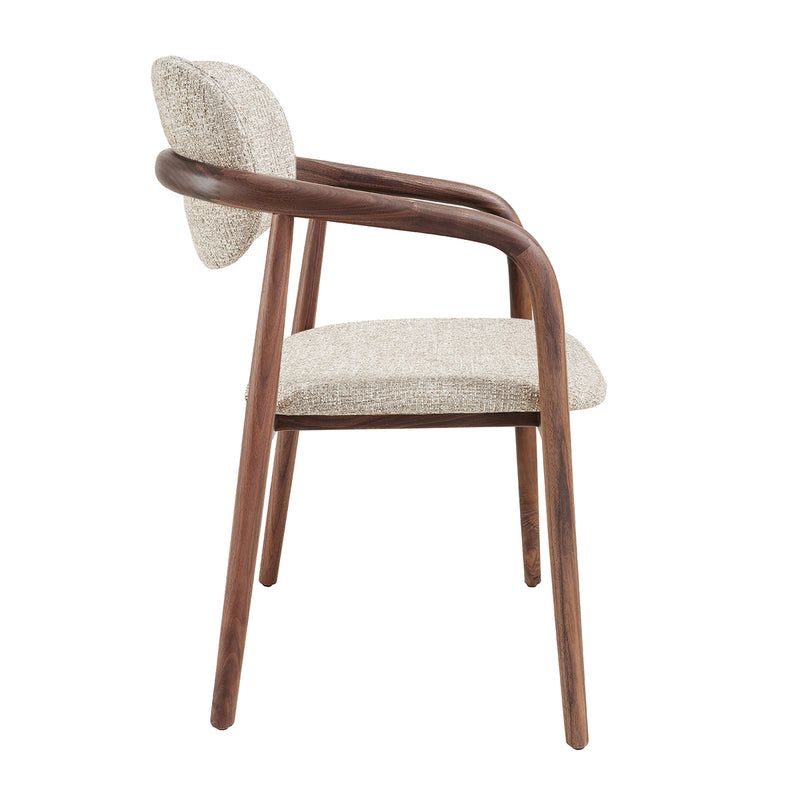 Cream Textured Weave / Walnut
