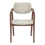 Hubert Fabric Dining Chair - Sand Boucle / Walnut