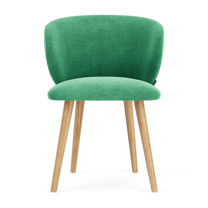 Moss Grass Green Fabric / Oak