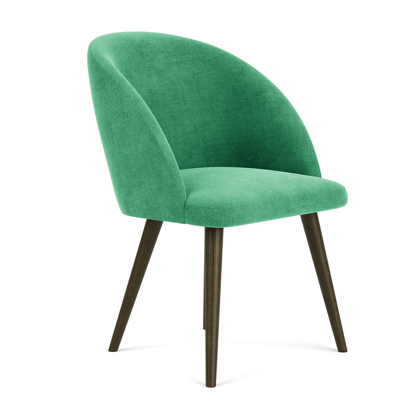 Moss Grass Green Fabric / Dark Walnut