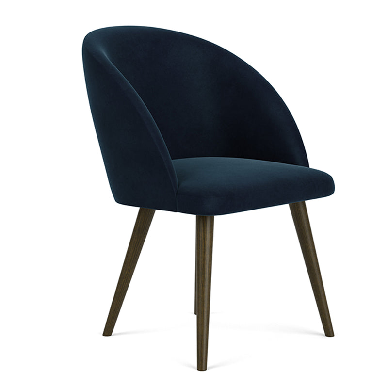 Lux Navy Velvet / Dark Walnut