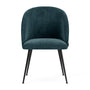 Holly Dining Chair - Danny Dust Blue Textured Weave / Black Metal