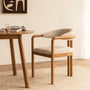 Palermo Fabric Dining Chair - Cream Weave / Oak