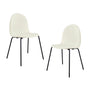 Archie Fabric Dining Chair (Set of 2) - Cream / Black