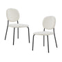 Margot Boucle Dining Chair (Set of 2) - White / Black