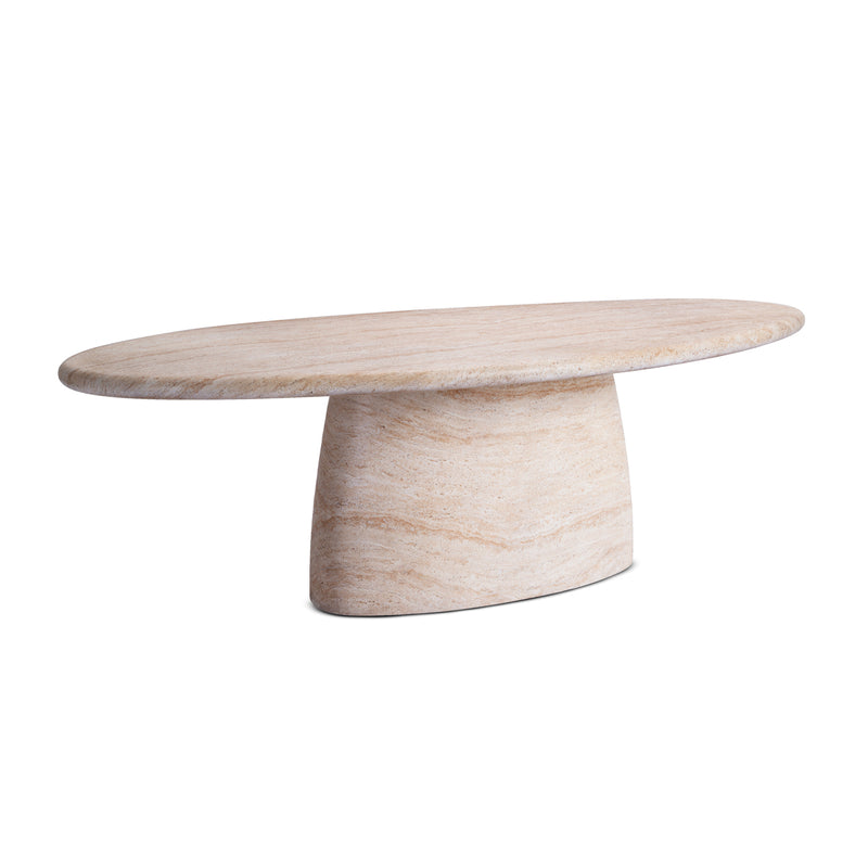 Azzura Dining Table (Travertine Finish, 240cm)