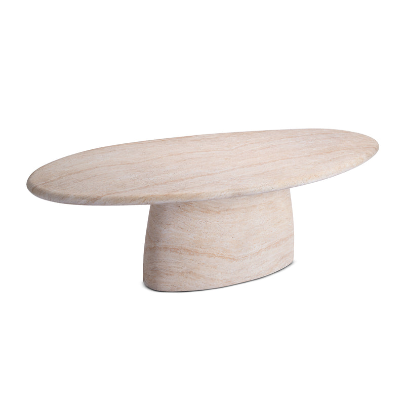 Azzura Dining Table (Travertine Finish, 240cm)