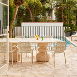 Sorrento Oval Dining Table (Travertine Finish, 240cm)