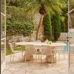 Sorrento Oval Dining Table (Travertine Finish, 240cm)