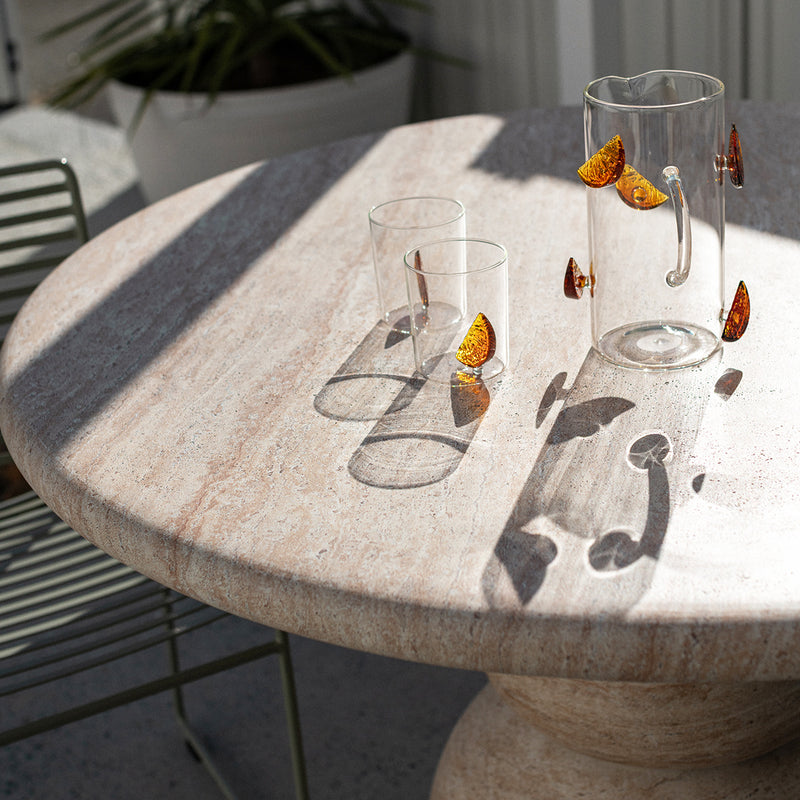 Sorrento Dining Table (120cm, Travertine Finish)