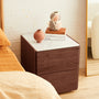 Delta Marble Bedside Table - Walnut