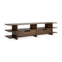 Kabuki TV Cupboard - Varnished Teak Brown / 2 Drawers