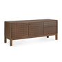 Sono1 Flip-down Door & Drawer TV Cupboard - Varnished Teak Brown / 2 Door