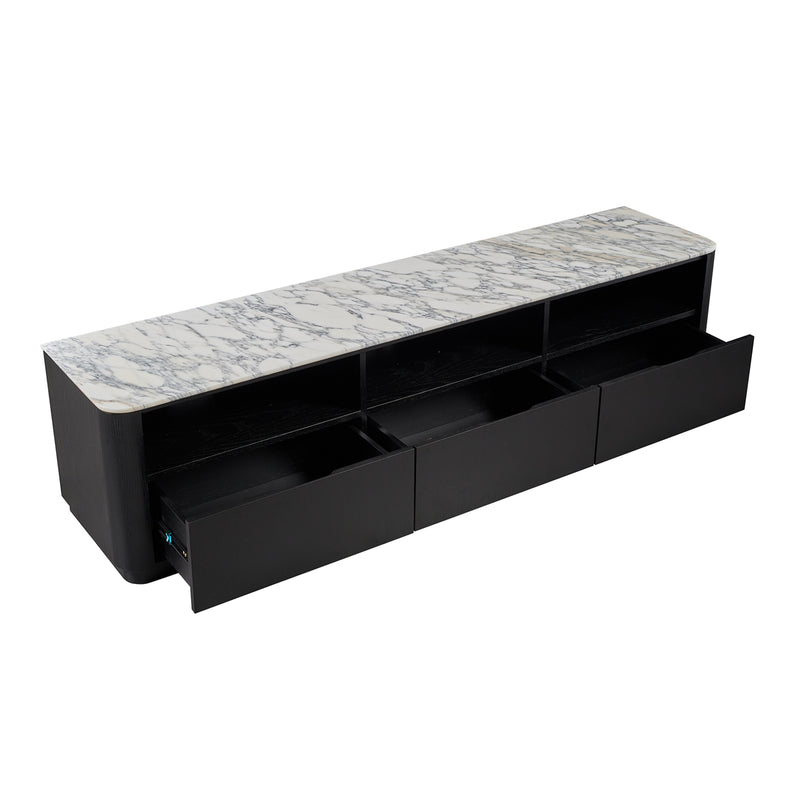 Arabescato Carrara Marble / Black Oak