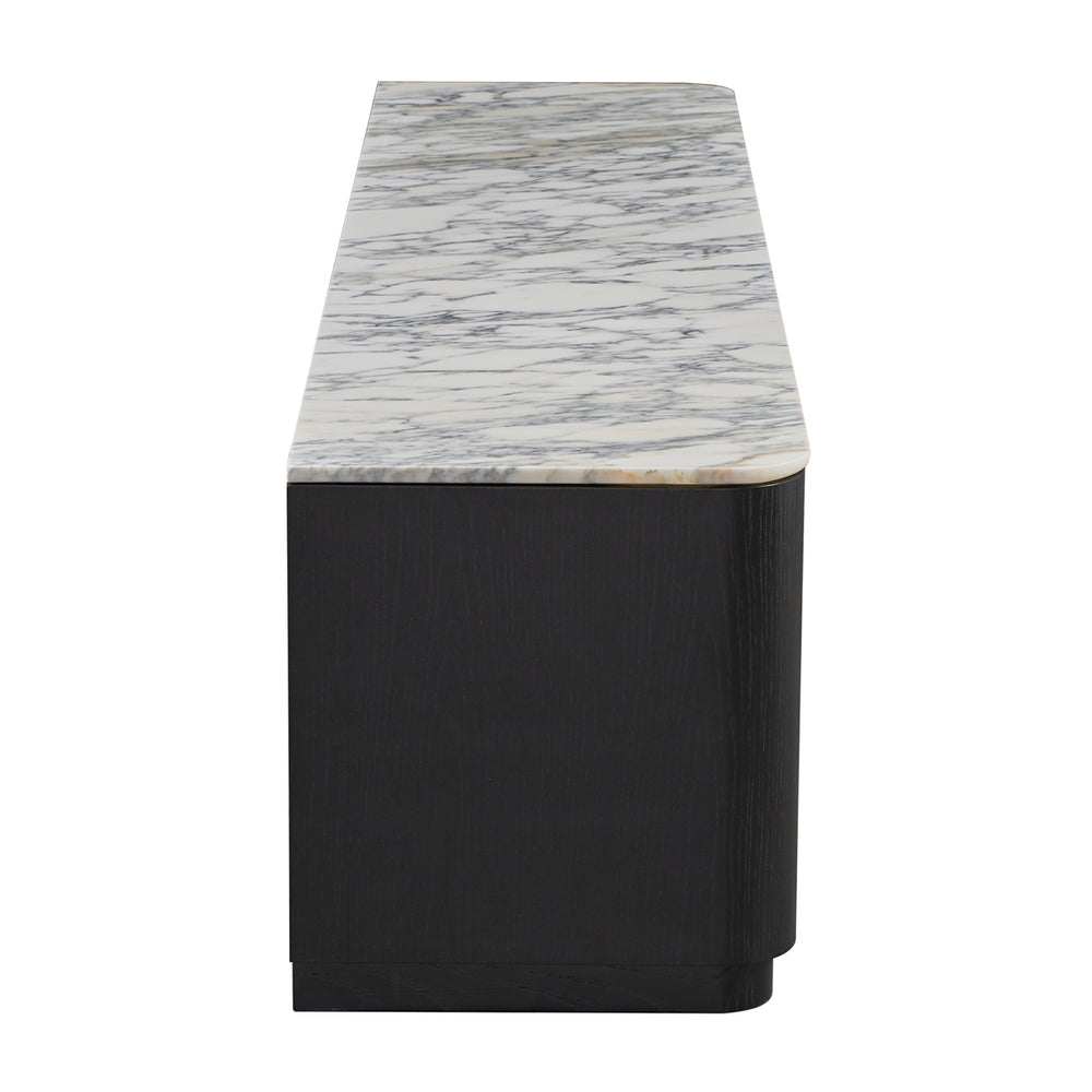Arabescato Carrara Marble / Black Oak