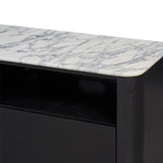 Arabescato Carrara Marble / Black Oak