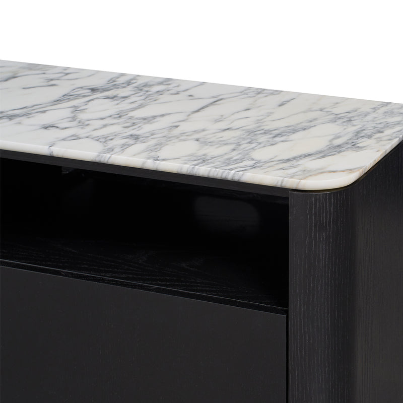 Arabescato Carrara Marble / Black Oak