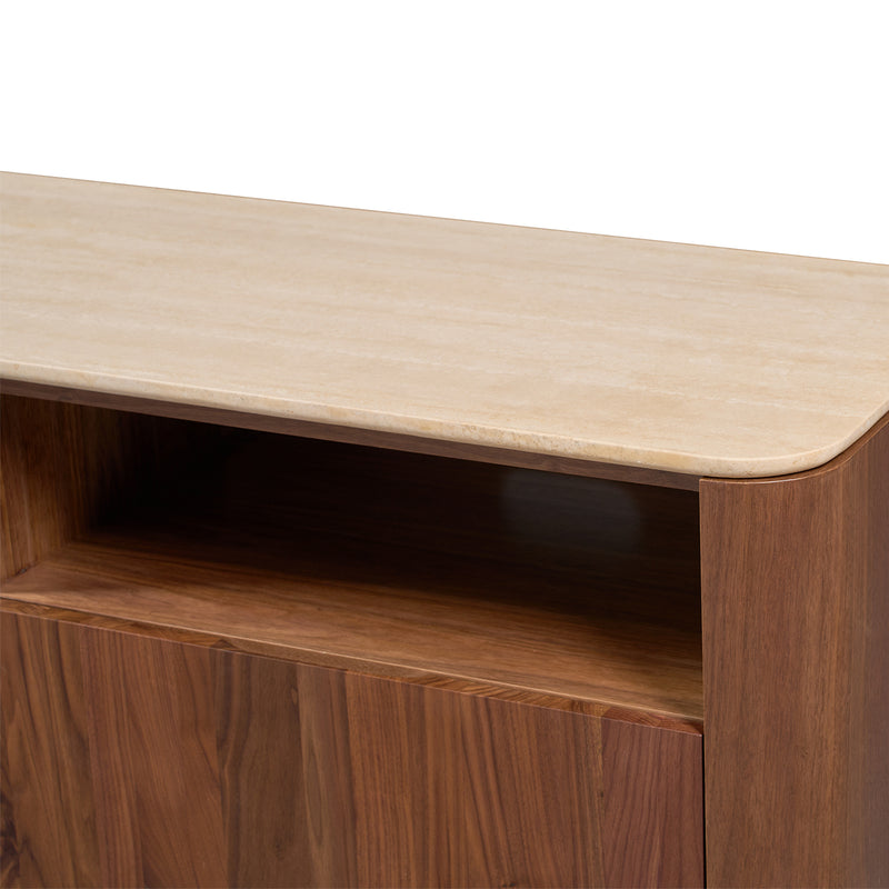 Travertine / Walnut