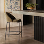 Elle Fabric Bar Stool - Olive Moss / Black