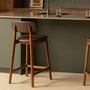 Alaska Leather Bar Stool - Chocolate Brown / Walnut