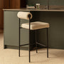Mateo Boucle Bar Stool - Sand / Black