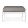 Jack Outdoor Fabric Footstool - White / Mocha