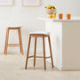 Lando Fabric Backless Bar Stool - Cream Weave / Oak