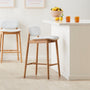 Lando Fabric Bar Stool - Light Grey / Oak