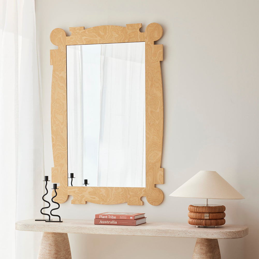 Nikita Textured Oak Wall Mirror