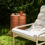 Bloom Plinth Side Table (Natural Stone Finish) - Red Travertine Finish