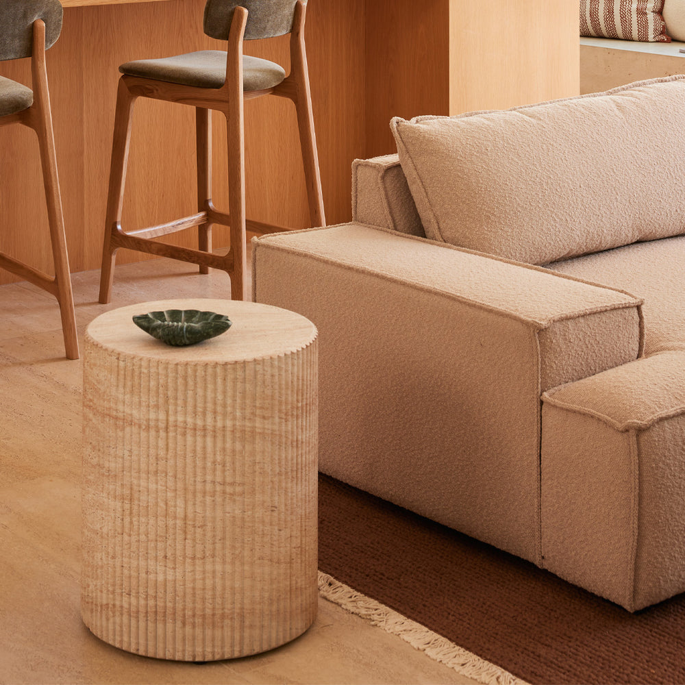 Roma Side Table (Travertine Finish)