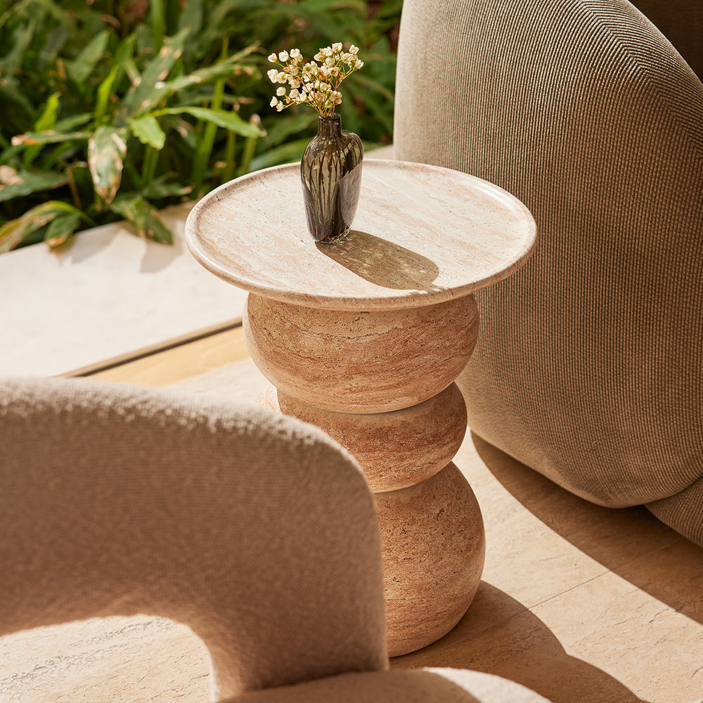 Sorrento Side Table (Travertine Finish)