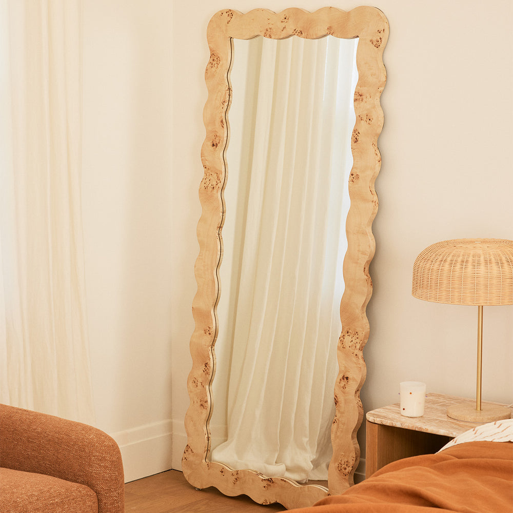 Carmella Burlwood Floor Mirror
