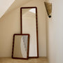 Lobby Floor Mirror - Walnut / Burgundy