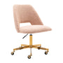 Belmont Fur Office Chair - Nude / Brushed Gold