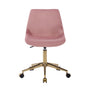 Levi Velvet Office Chair - Blush / Gold