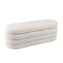 Mecca Oval Storage Ottoman - Cream Boucle